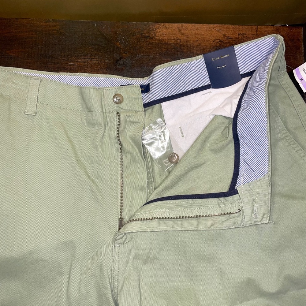 NEW Men's Club Room Green Clover Chino Short Adult Sz W 30 Inseam 10 100% Cotton - Picture 4 of 9
